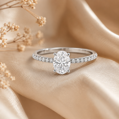 Anel Moissanite Corte Oval 