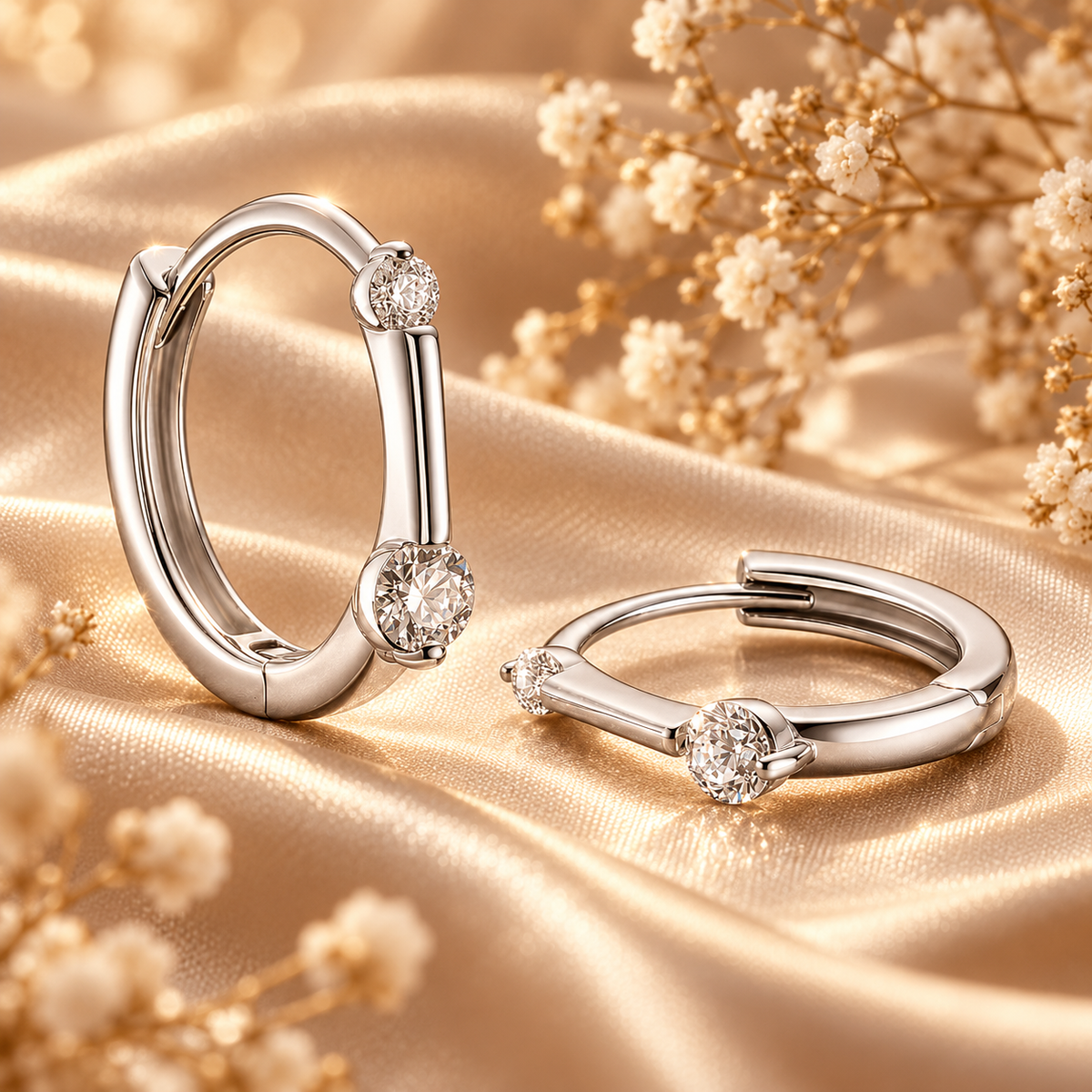 Pendientes de aro de moissanita de 0,26 ct 