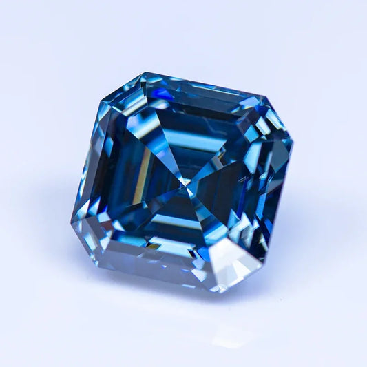 Royal Blue Asscher Cut Moissanites - Premium Jewelry from Dazzling Delights - Just $83.33! Shop now at Dazzling Delights