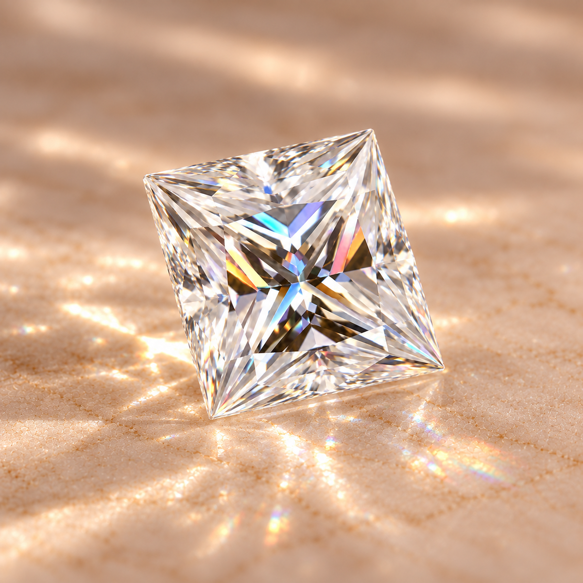 Princess Cut Loose Moissanite – D Colour VVS1