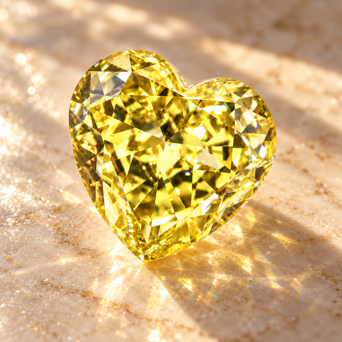 Vivid Canary Yellow Heart Cut Moissanites