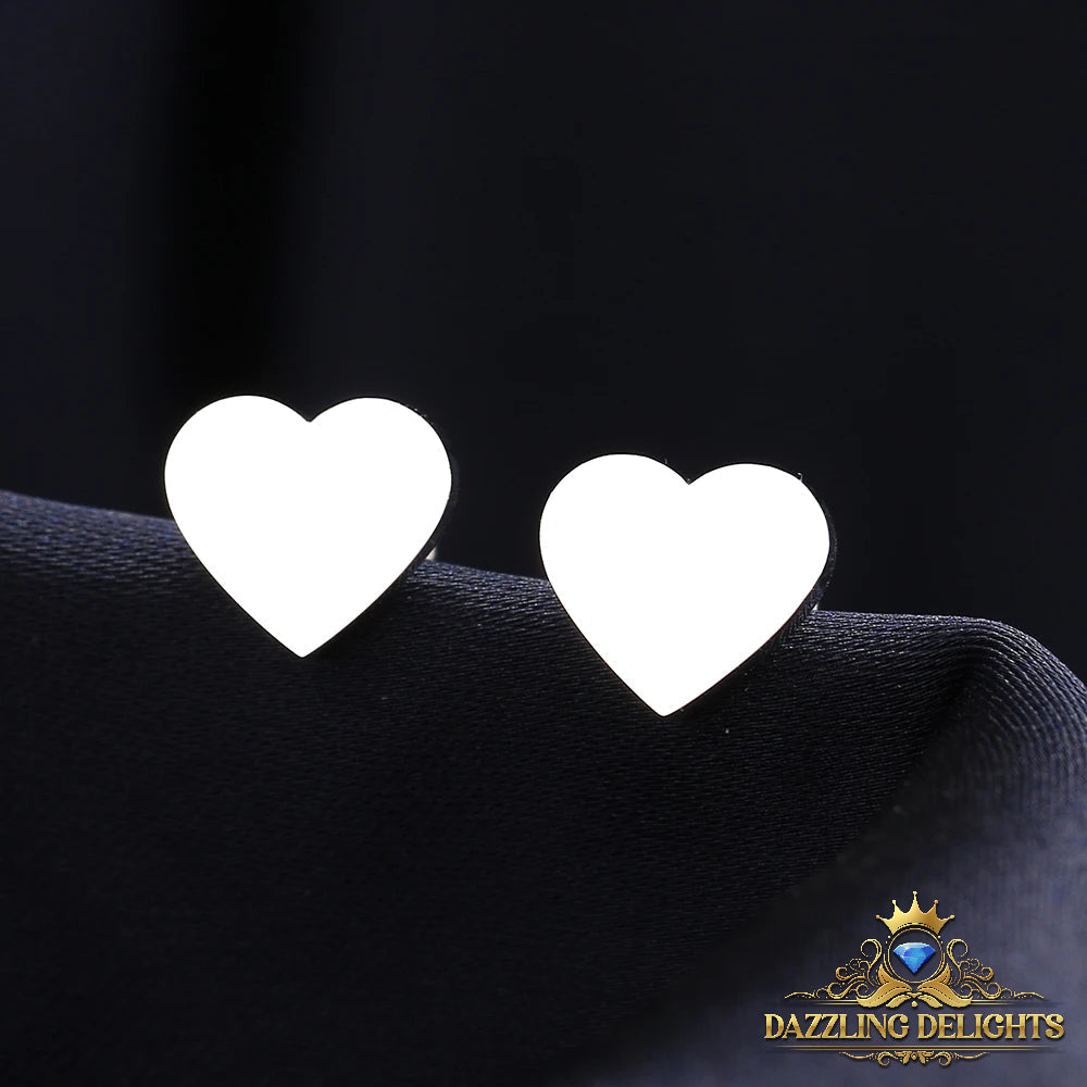 Titanium Solid Heart Stud Earrings - Premium Jewelry from Dazzling Delights - Just $22.95! Shop now at Dazzling Delights
