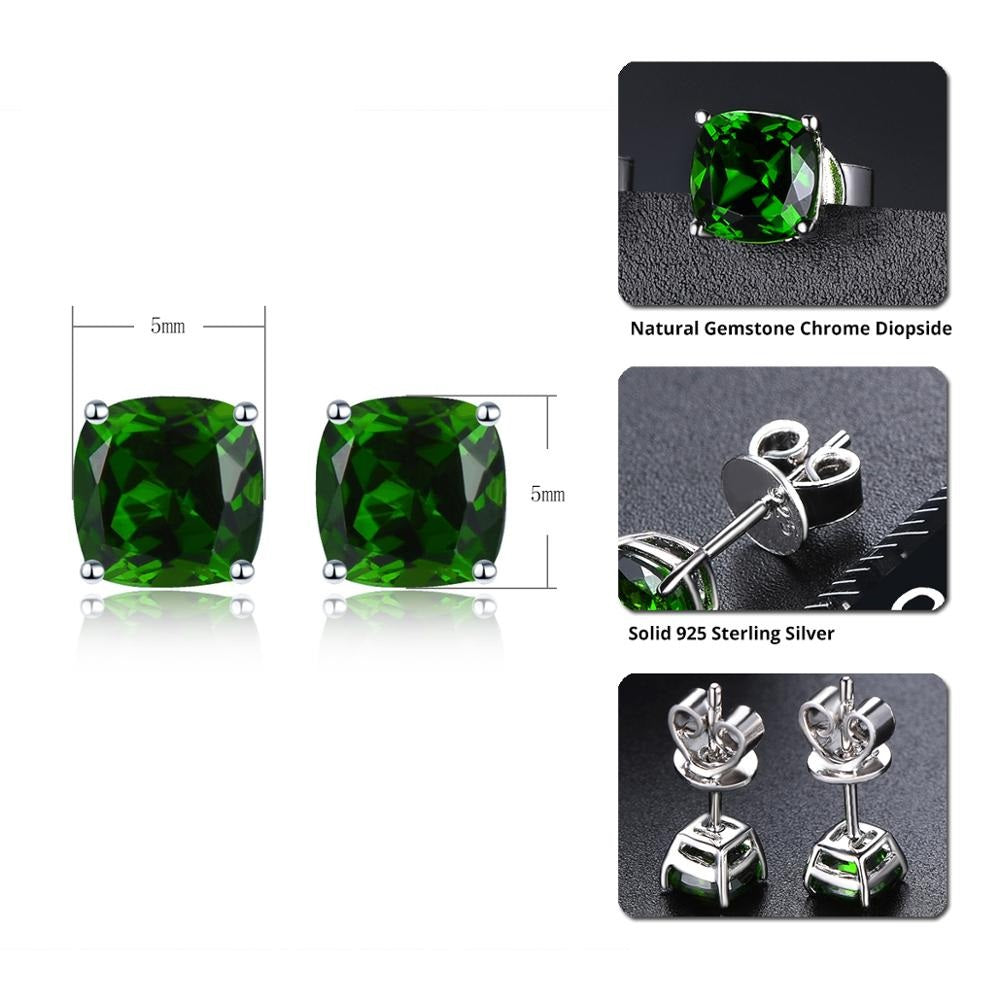 5x5mm Cushion Cut Natural Gemstone Stud Earrings - Your Choice of Gemstone - Premium Jewelry from Dazzling Delights - Just $67.95! Shop now at Dazzling Delights