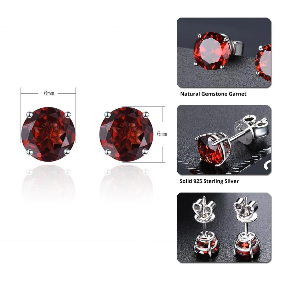 6mm Round Cut Natural Gemstone Stud Earrings - Your Choice of Gemstone - Premium Jewelry from Dazzling Delights - Just $74.95! Shop now at Dazzling Delights