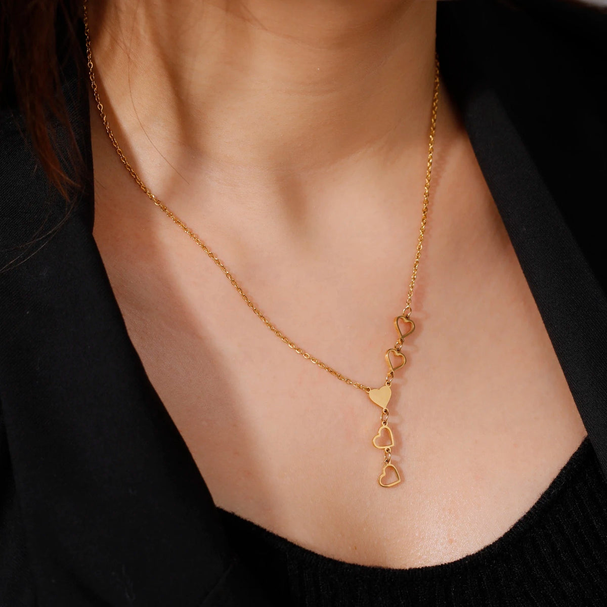 Titanium Five Heart Pendant Necklace - Premium Jewelry from Dazzling Delights - Just $27.95! Shop now at Dazzling Delights