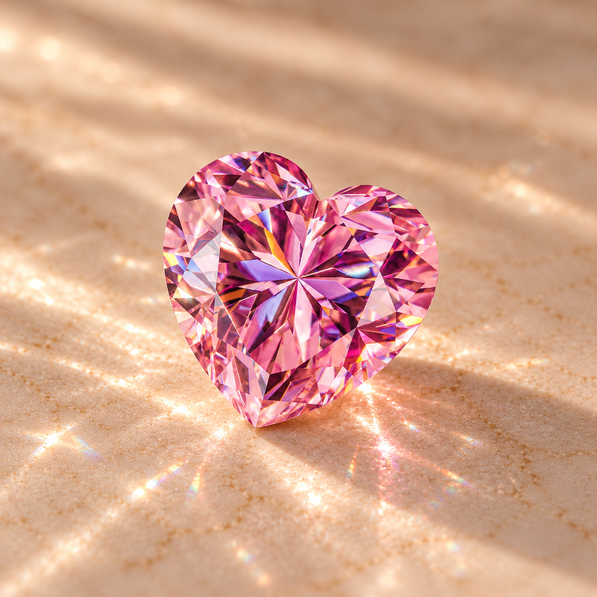 Soft Pink Heart Cut Moissanites