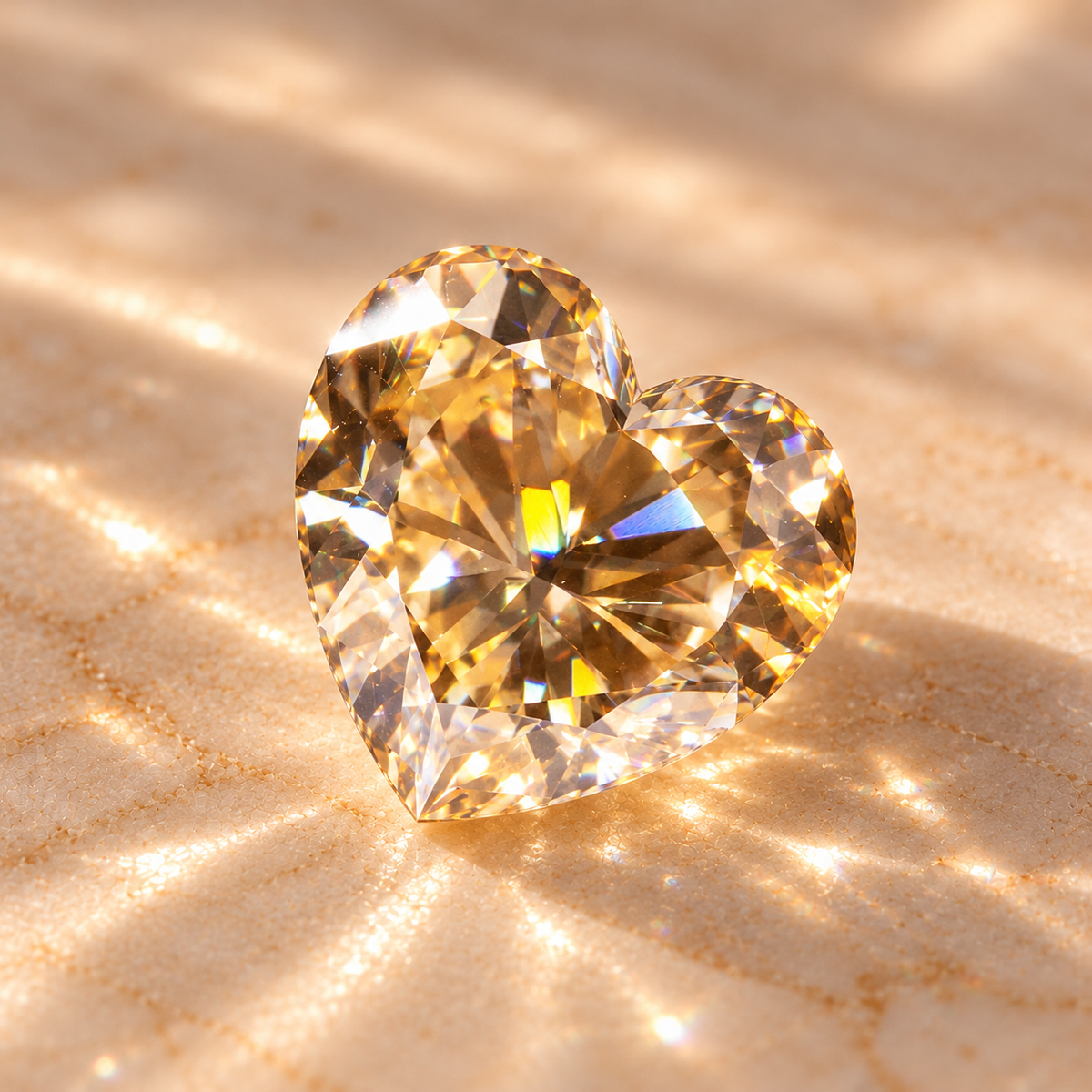 Champagne Heart Cut Moissanites