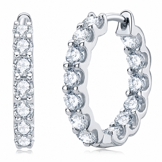 Inside Out Moissanite Hoop Earrings – 2.6ct