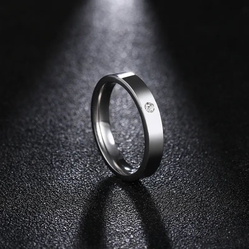 Titanium Single Stone 5mm Wedding Band - Premium Jewelry from Dazzling Delights - Just $25.95! Shop now at Dazzling Delights