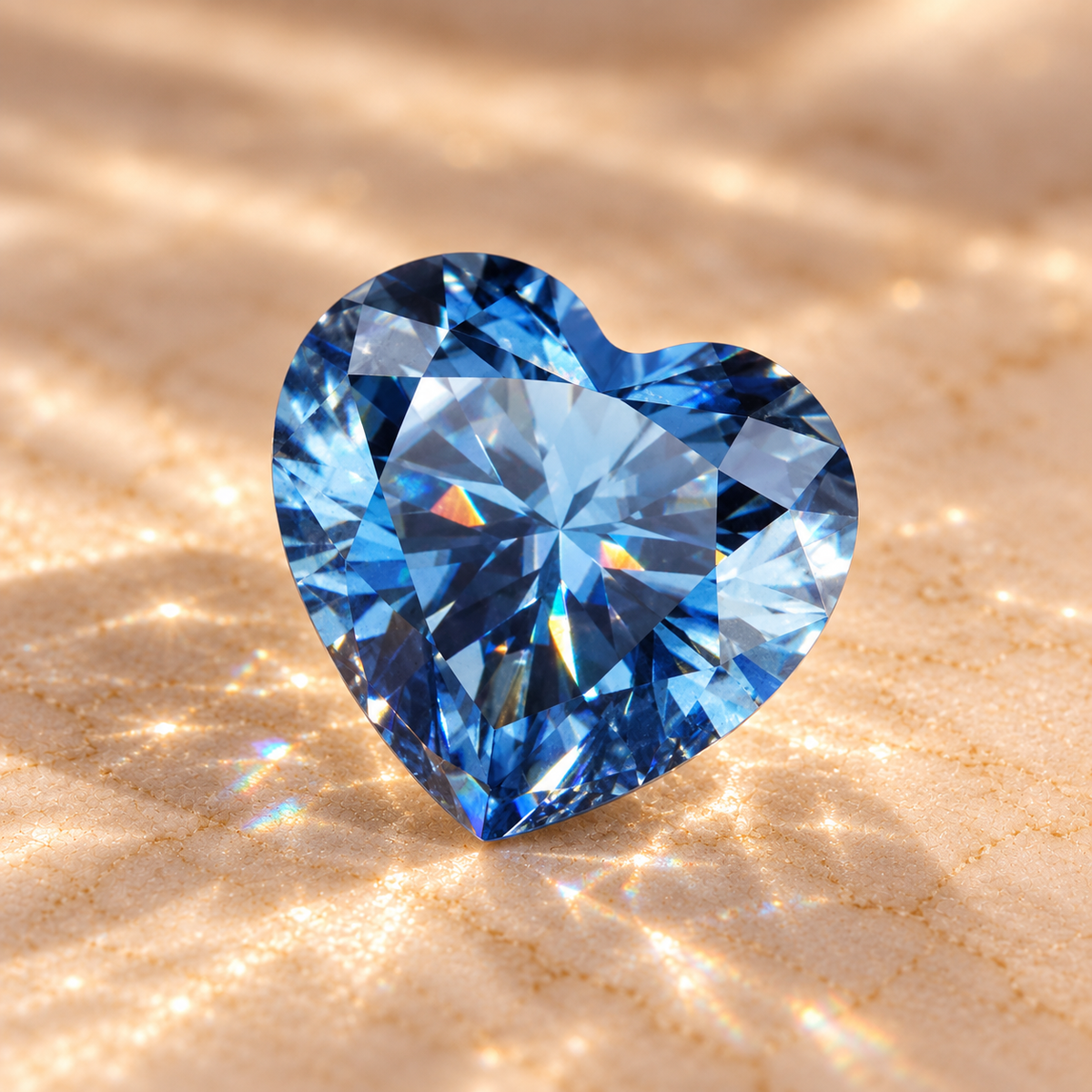 Royal Blue Heart Cut Moissanites