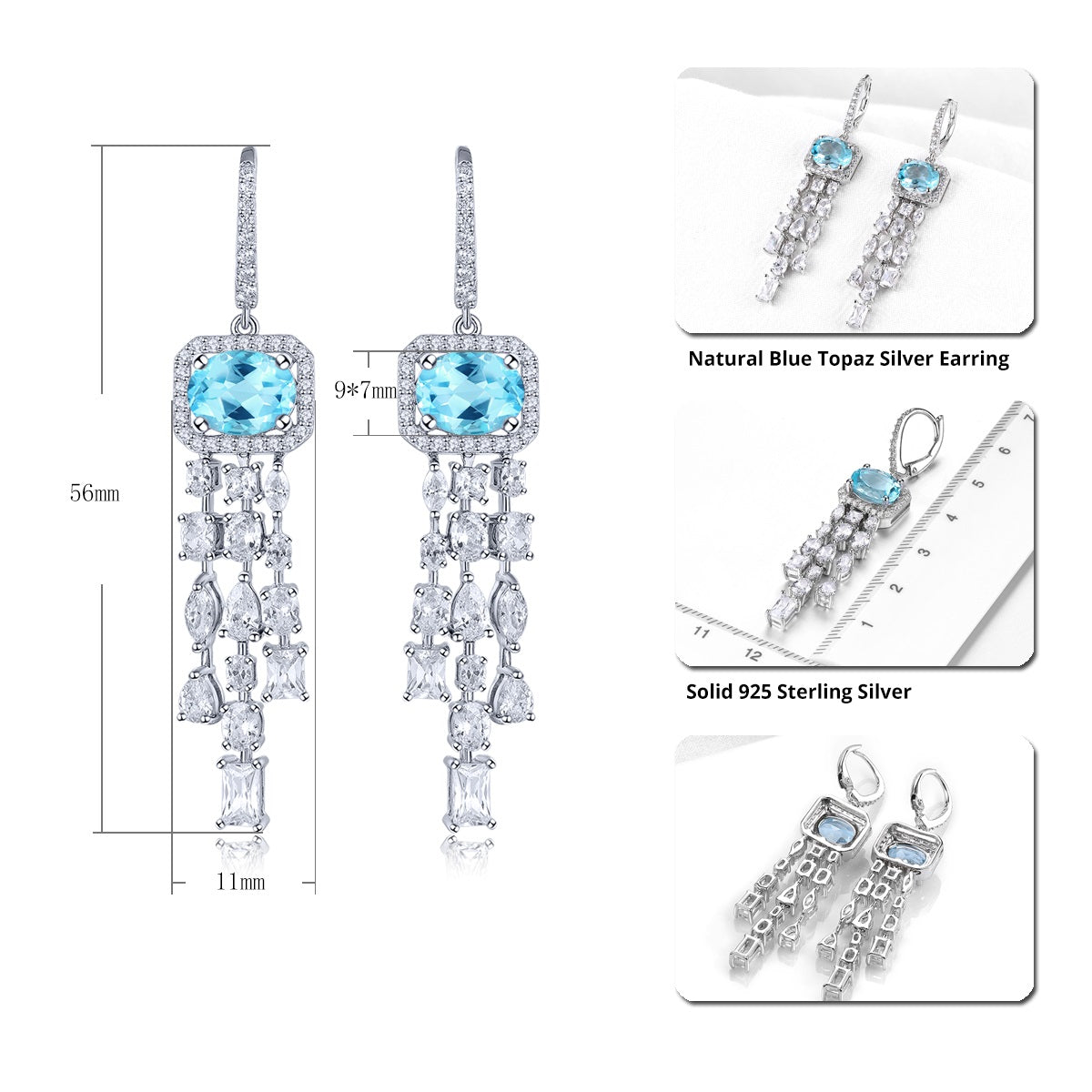 4.5 Carats Natural Gemstone Dangle Earrings - Your Choice of Gemstone - Premium Jewelry from Dazzling Delights - Just $119.95! Shop now at Dazzling Delights