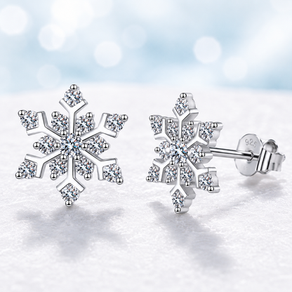 Snowflake Moissanite Stud Earrings