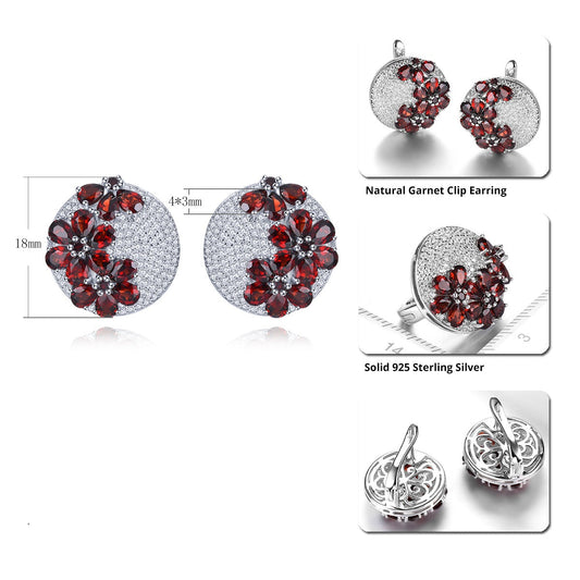 5.2 Carats Garnet Flower Earrings - Premium Jewelry from Dazzling Delights - Just $127.95! Shop now at Dazzling Delights