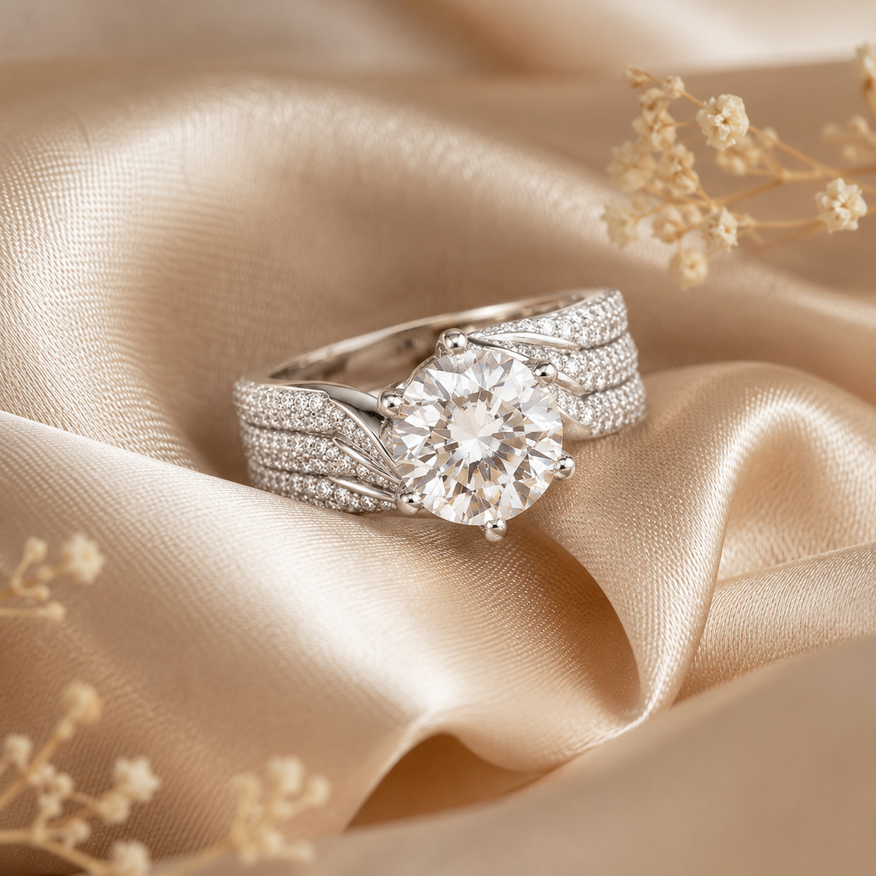 Royal Twist Round Brilliant Moissanite Engagement Ring
