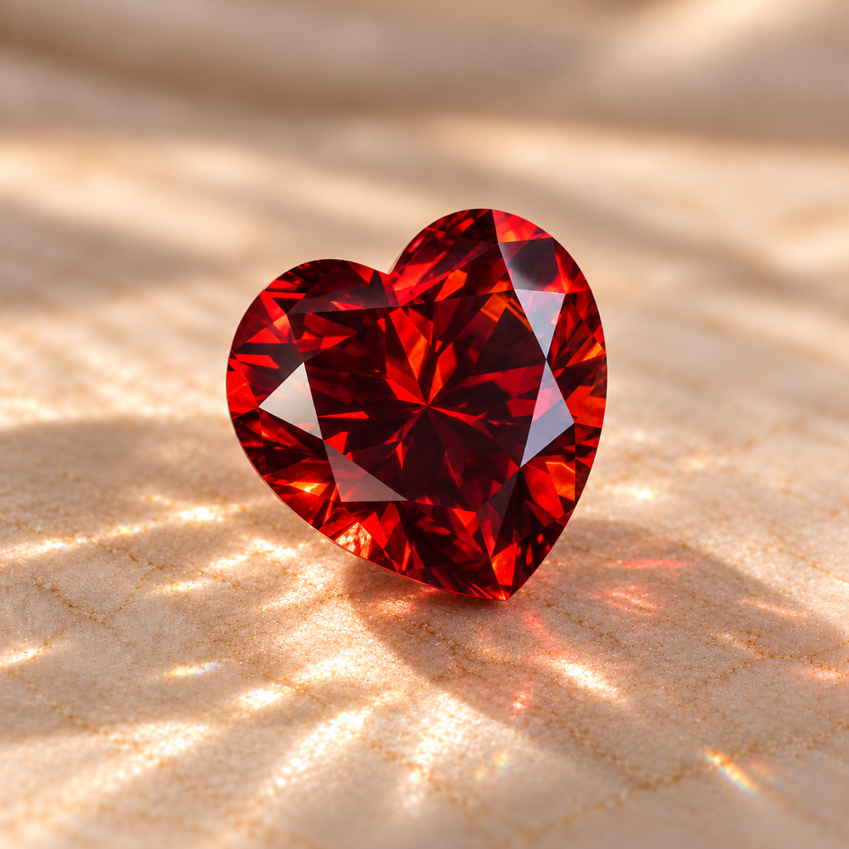Pigeon Blood Red Heart Cut Moissanites