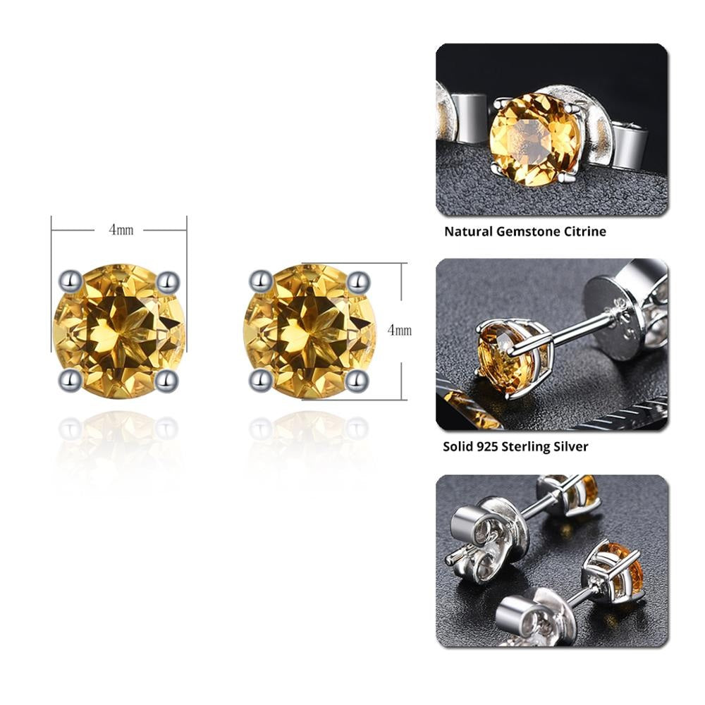4mm Round Cut Natural Gemstone Stud Earrings - Your Choice of Gemstone - Premium Jewelry from Dazzling Delights - Just $63.95! Shop now at Dazzling Delights