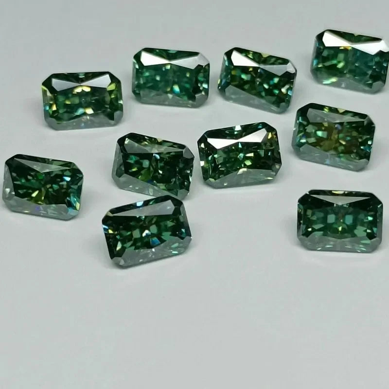 Forest Green Radiant Cut Moissanites - Premium Jewelry from Dazzling Delights - Just $83.33! Shop now at Dazzling Delights