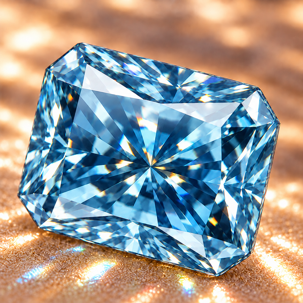 Cornflower Blue Radiant Cut Moissanites