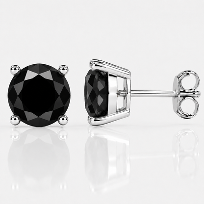 Four Prong Moissanite Solitaire Stud Earrings