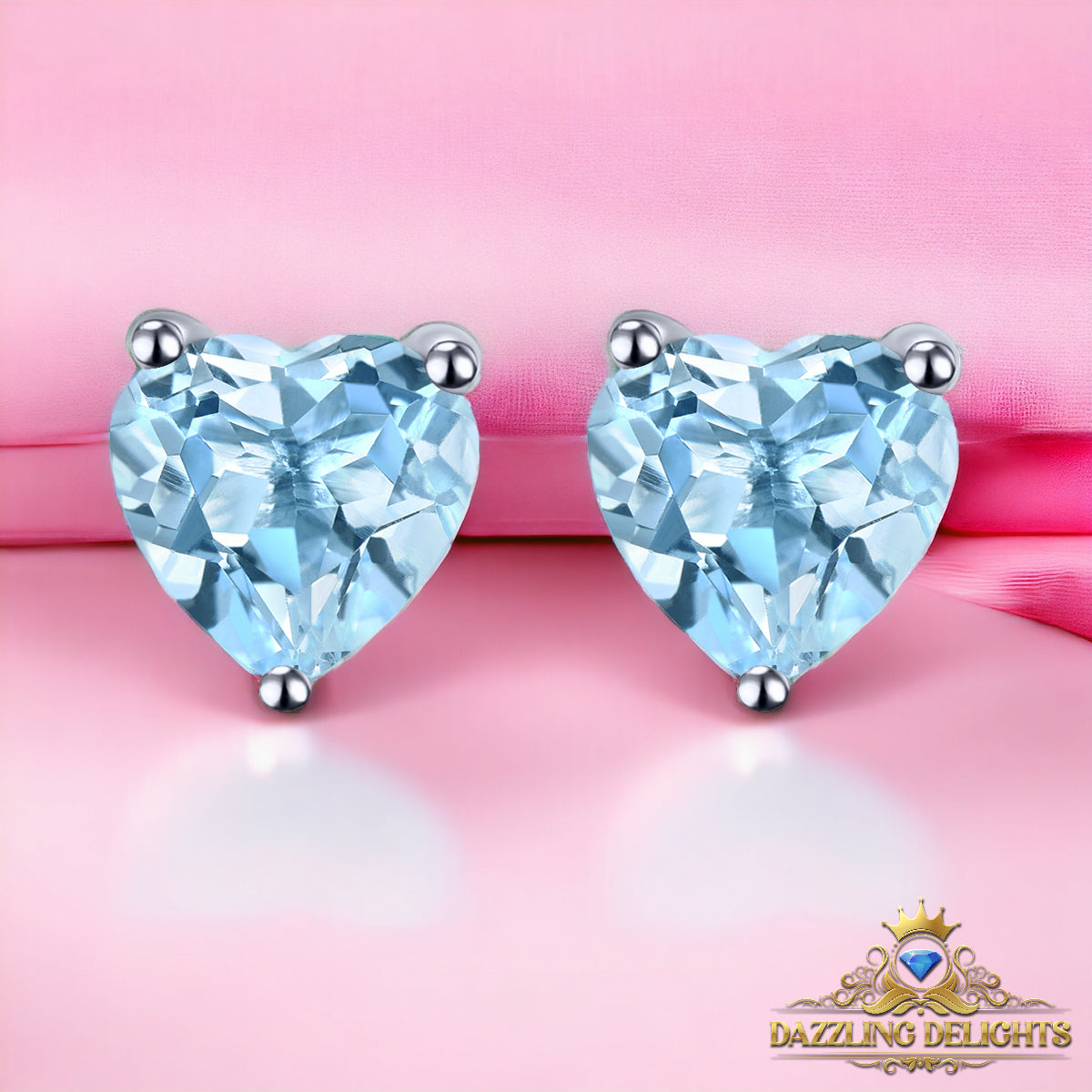6x6mm Heart Cut Natural Gemstone Stud Earrings - Your Choice of Gemstone - Premium Jewelry from Dazzling Delights - Just $59.95! Shop now at Dazzling Delights