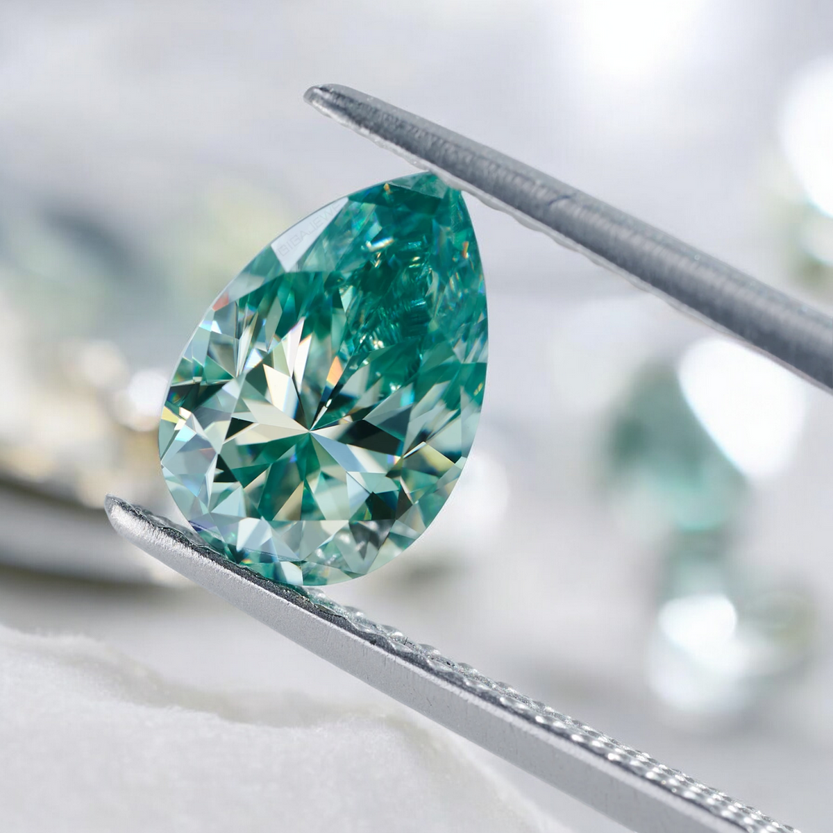 Bluish Green Pear Cut Moissanites - Premium Jewelry from Dazzling Delights - Just $83.33! Shop now at Dazzling Delights
