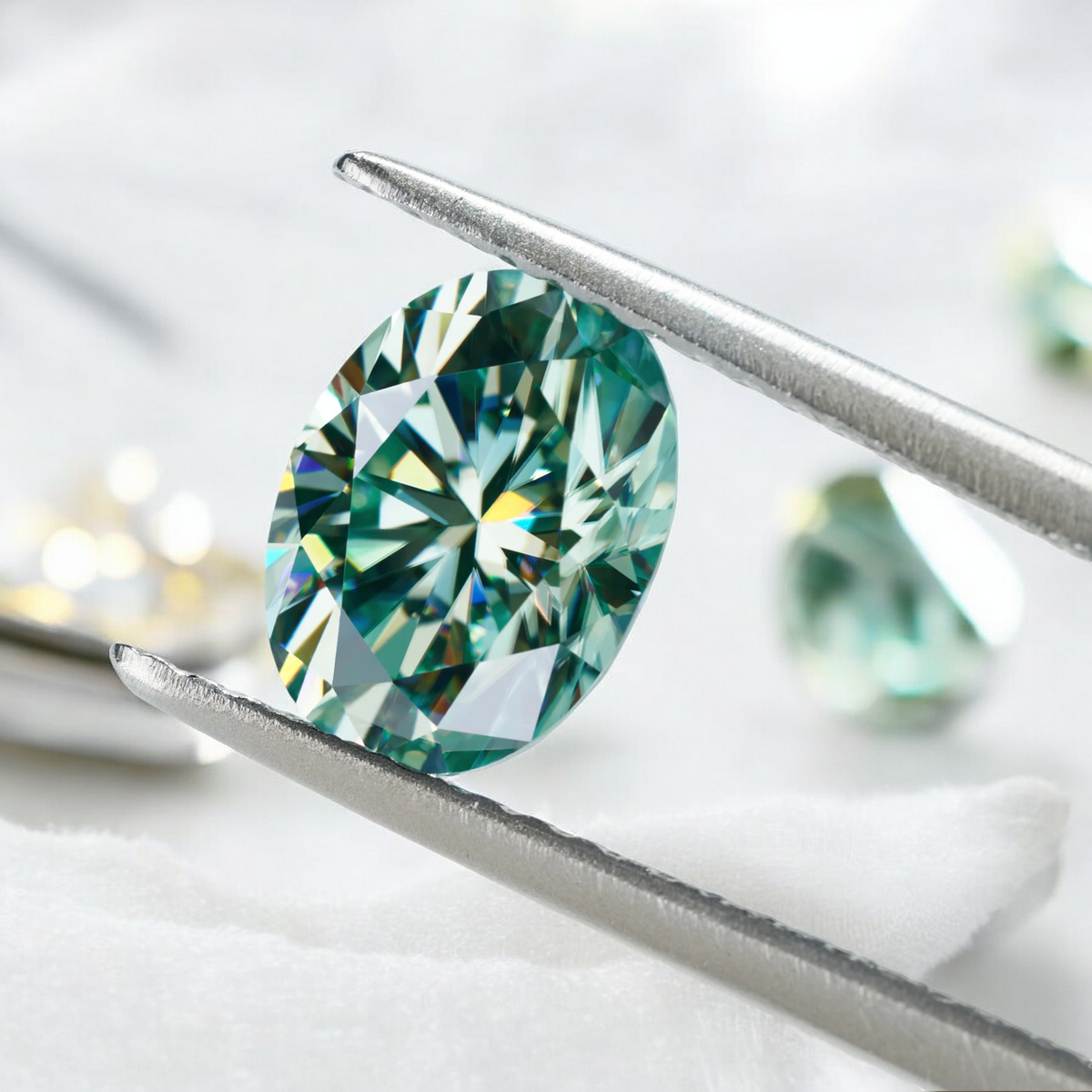Blueish Green Oval Cut Moissanites - Premium Jewelry from Dazzling Delights - Just $83.33! Shop now at Dazzling Delights