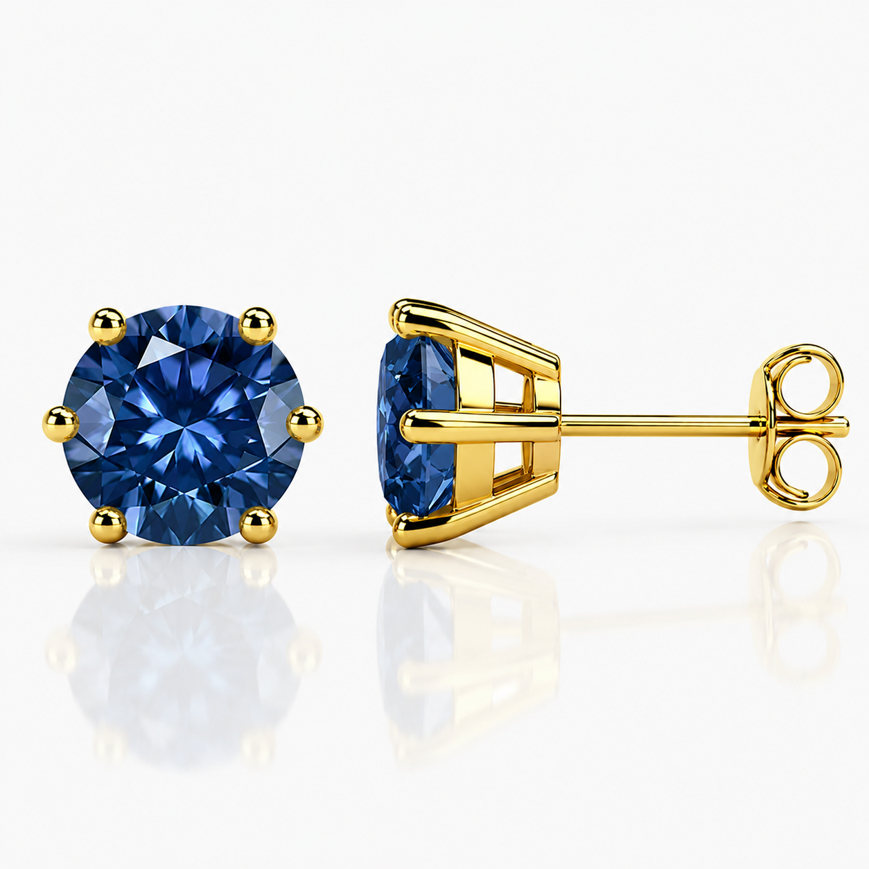 Round Brilliant Moissanite Stud Earrings – Classic Solitaire Earrings