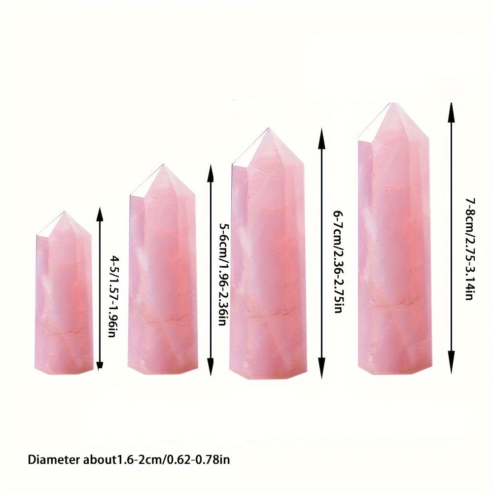 Enchanting Pink Rose Quartz Crystal Tower – Hexagonal Prism Magic Wand