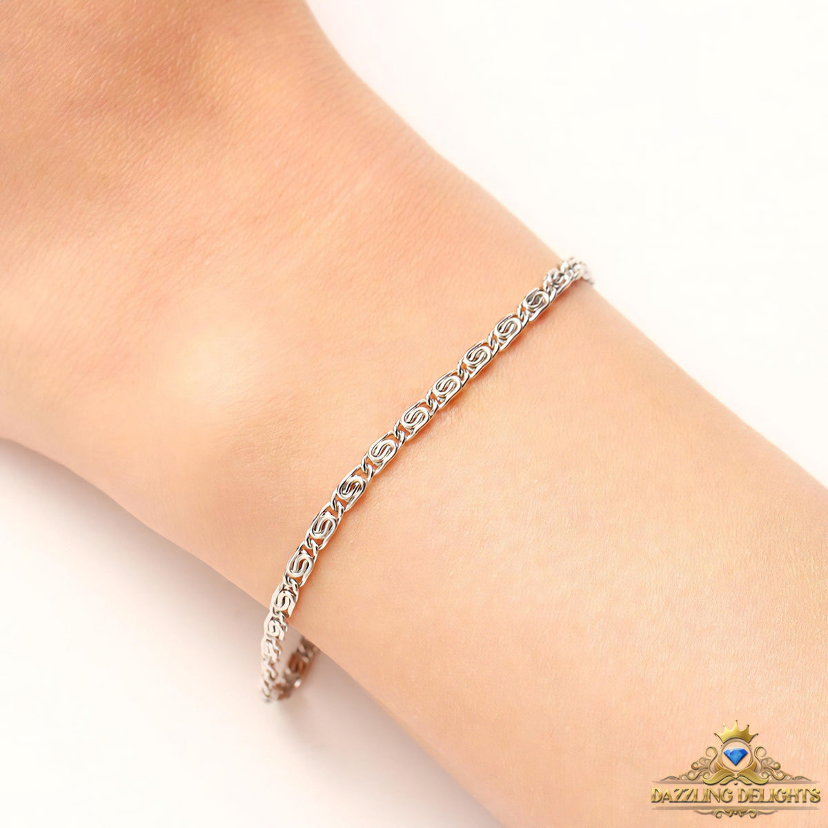 Silver Titanium Chain Bracelet - Premium Jewelry from Dazzling Delights - Just $19.95! Shop now at Dazzling Delights