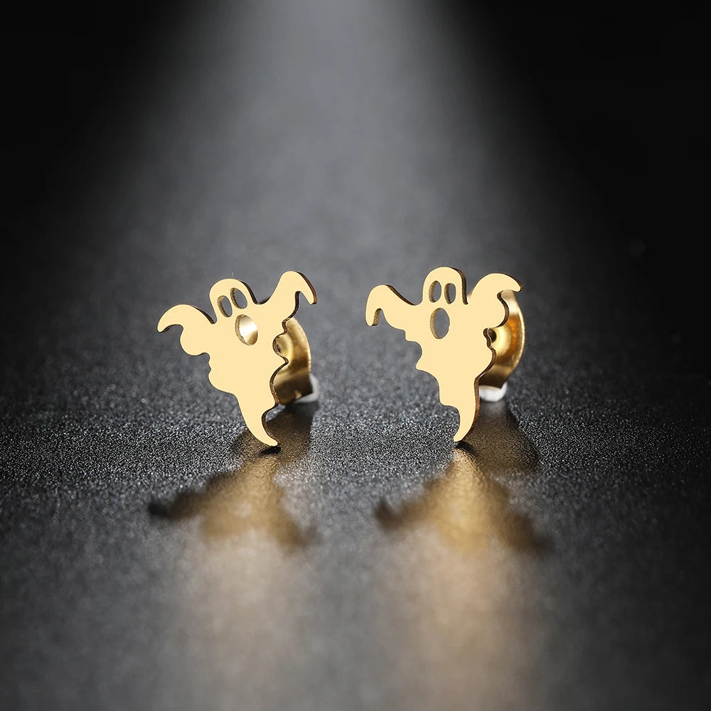 Titanium Ghost Halloween Stud Earrings - Premium Jewelry from Dazzling Delights - Just $28.95! Shop now at Dazzling Delights