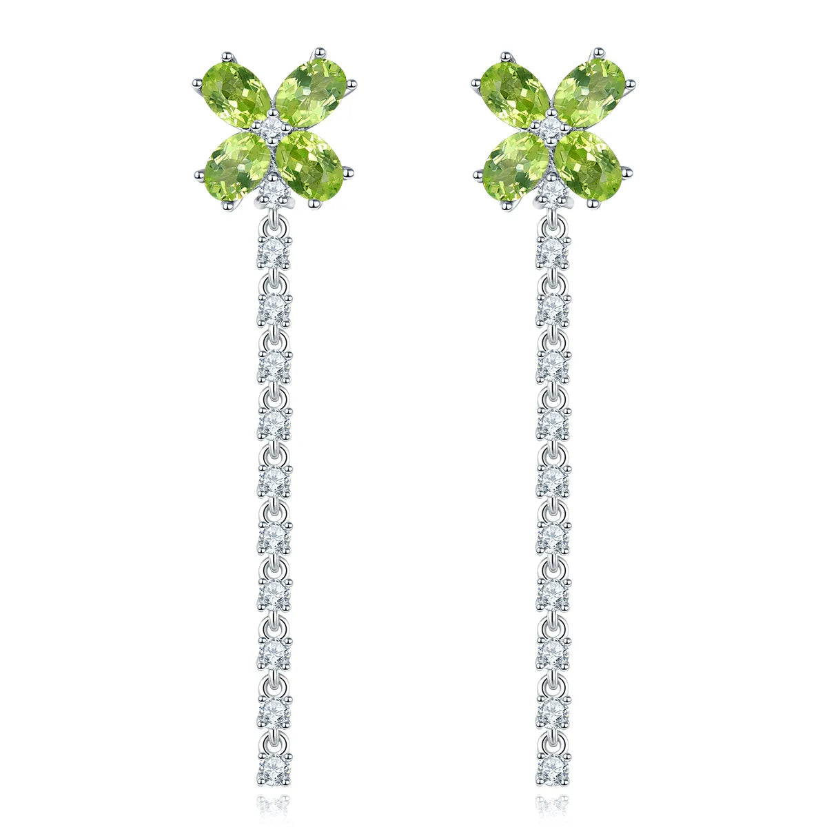 Four Stone Oval Cut Natural Gemstone Dangle Earrings - Your Choice of Gemstone - Premium Jewelry from Dazzling Delights - Just $85.95! Shop now at Dazzling Delights