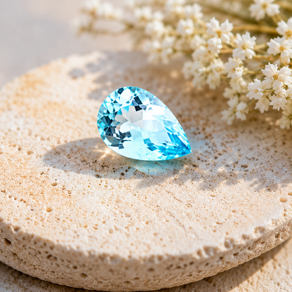 1.07ct Pear Cut Aquamarine