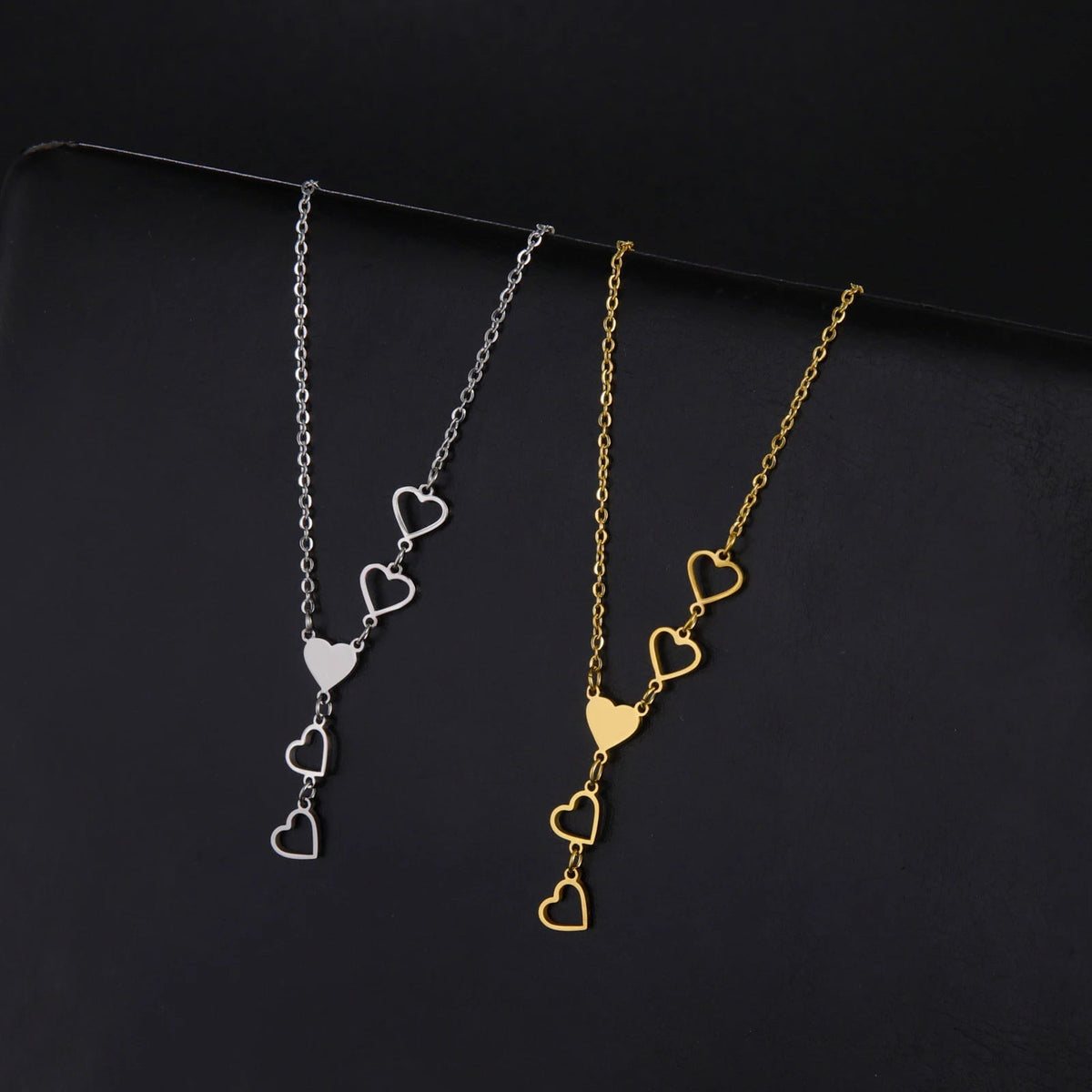 Titanium Five Heart Pendant Necklace - Premium Jewelry from Dazzling Delights - Just $27.95! Shop now at Dazzling Delights