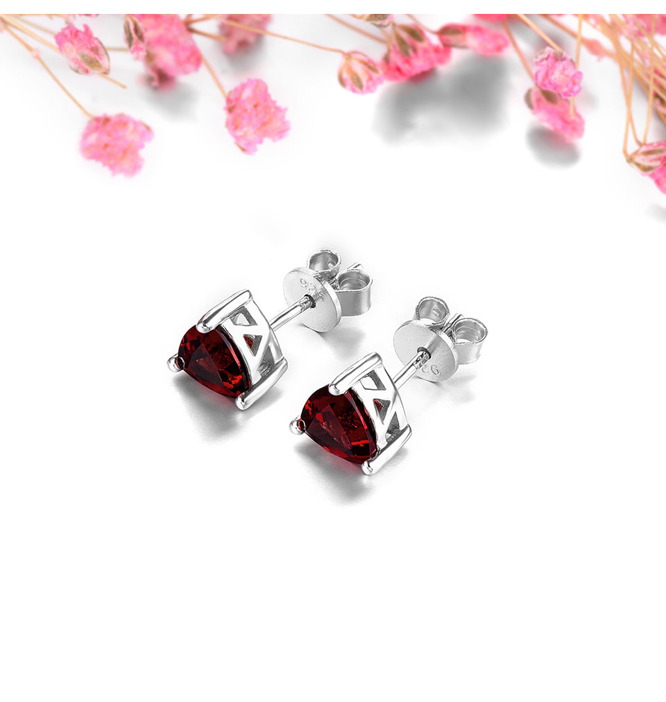 6x6mm Trillion Cut Natural Gemstone Stud Earrings - Your Choice of Gemstone - Premium Jewelry from Dazzling Delights - Just $59.95! Shop now at Dazzling Delights