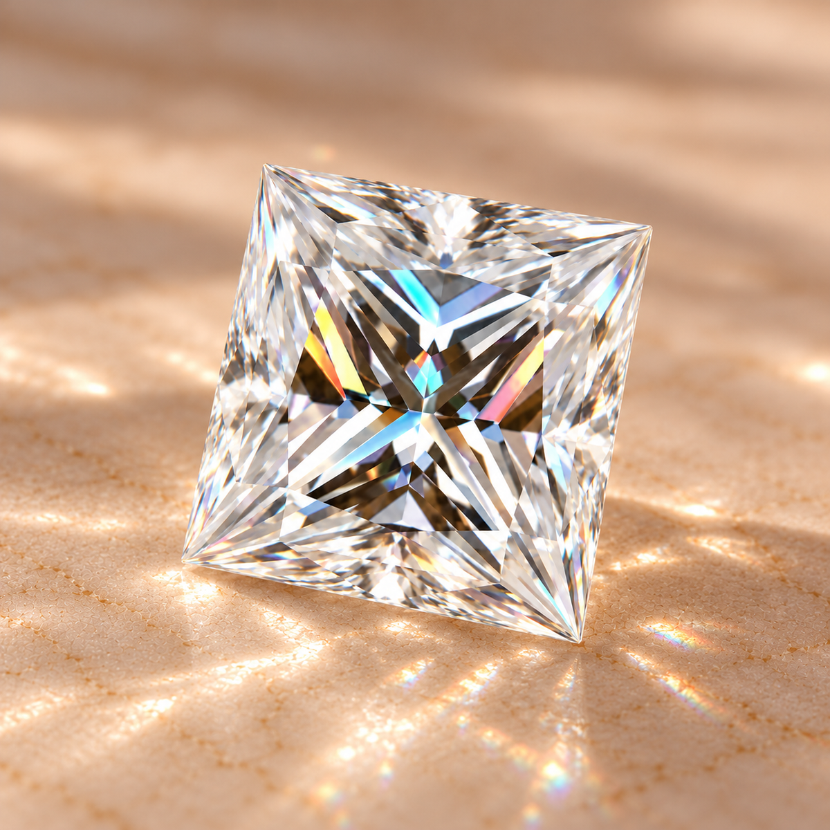 Princess Cut Loose Moissanite – D Colour VVS1