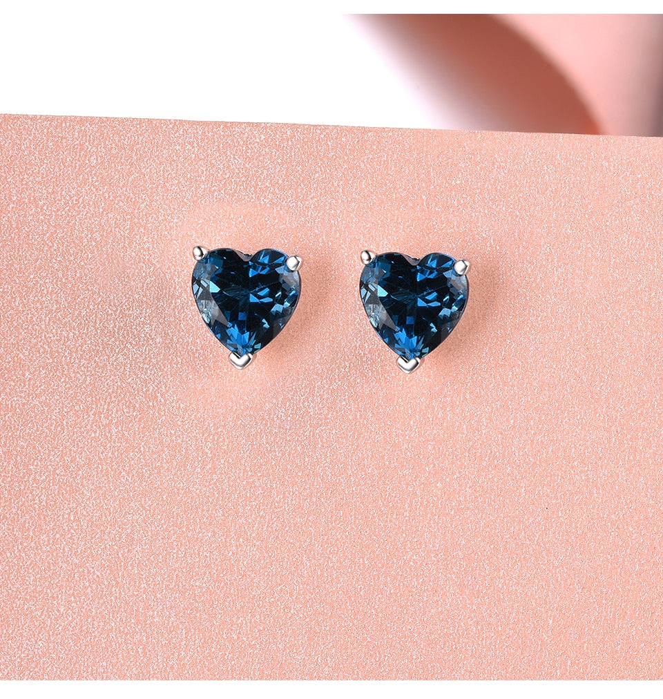 8x8mm 4.3ct Heart Cut Natural Gemstone Stud Earrings - Your Choice of Gemstone - Premium Jewelry from Dazzling Delights - Just $67.95! Shop now at Dazzling Delights