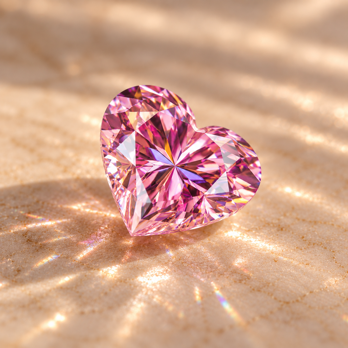 Soft Pink Heart Cut Moissanites