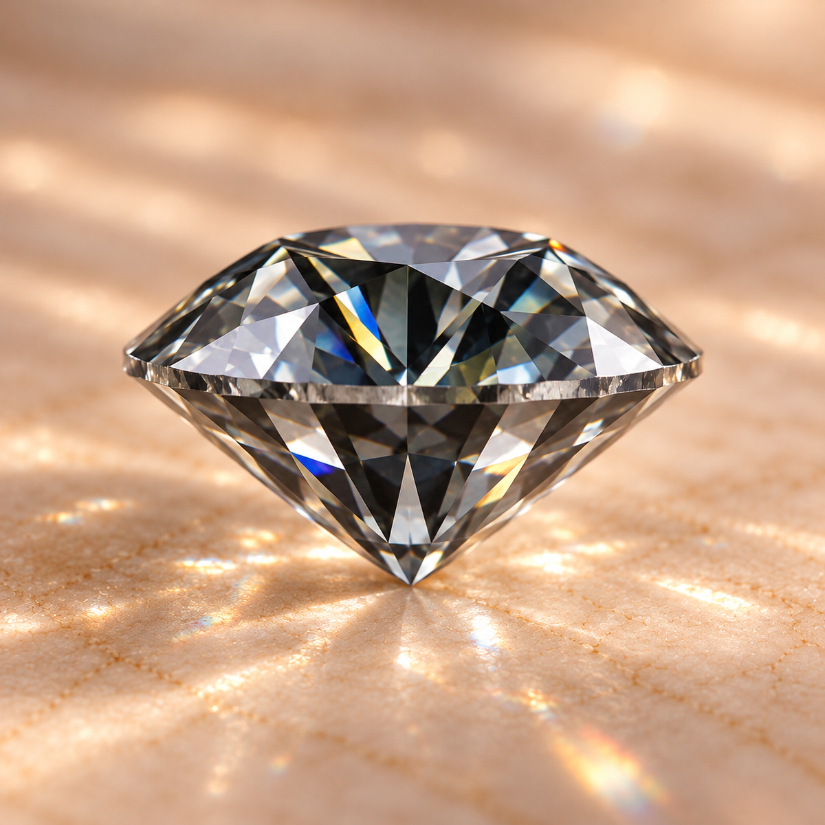 Grey Round Brilliant Cut Moissanites
