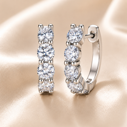 Five Stone Moissanite Hoop Earrings – 2.0ct