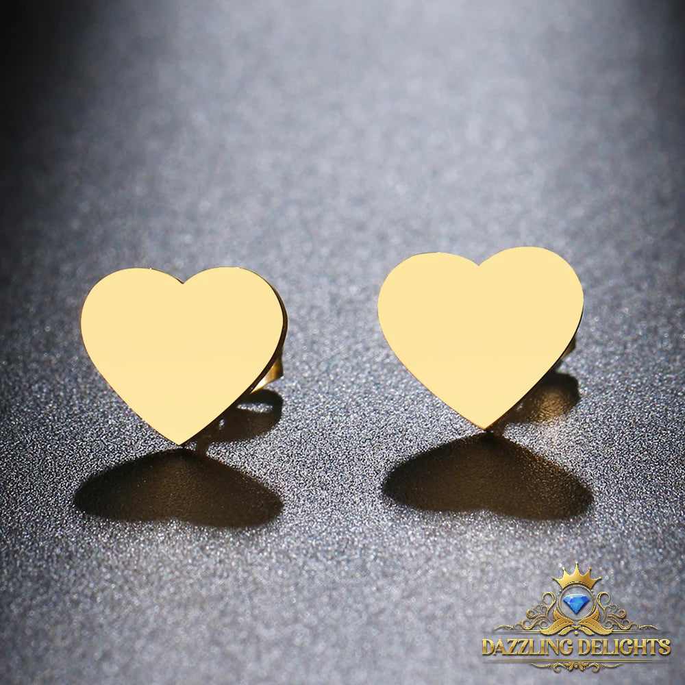 Titanium Solid Heart Stud Earrings - Premium Jewelry from Dazzling Delights - Just $22.95! Shop now at Dazzling Delights