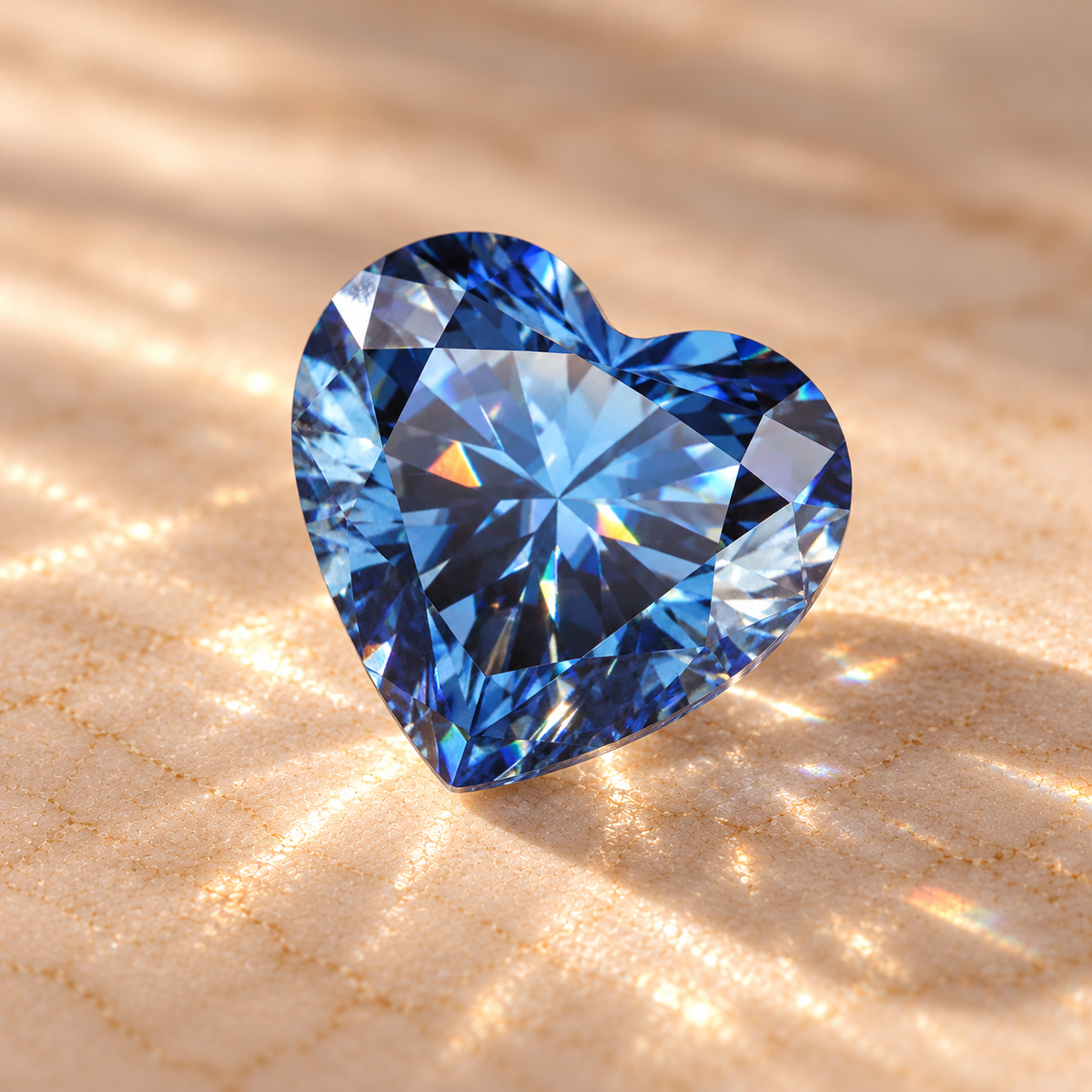 Royal Blue Heart Cut Moissanites