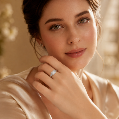 Vintage Princess Cut Moissanite Filigree Engagement Ring