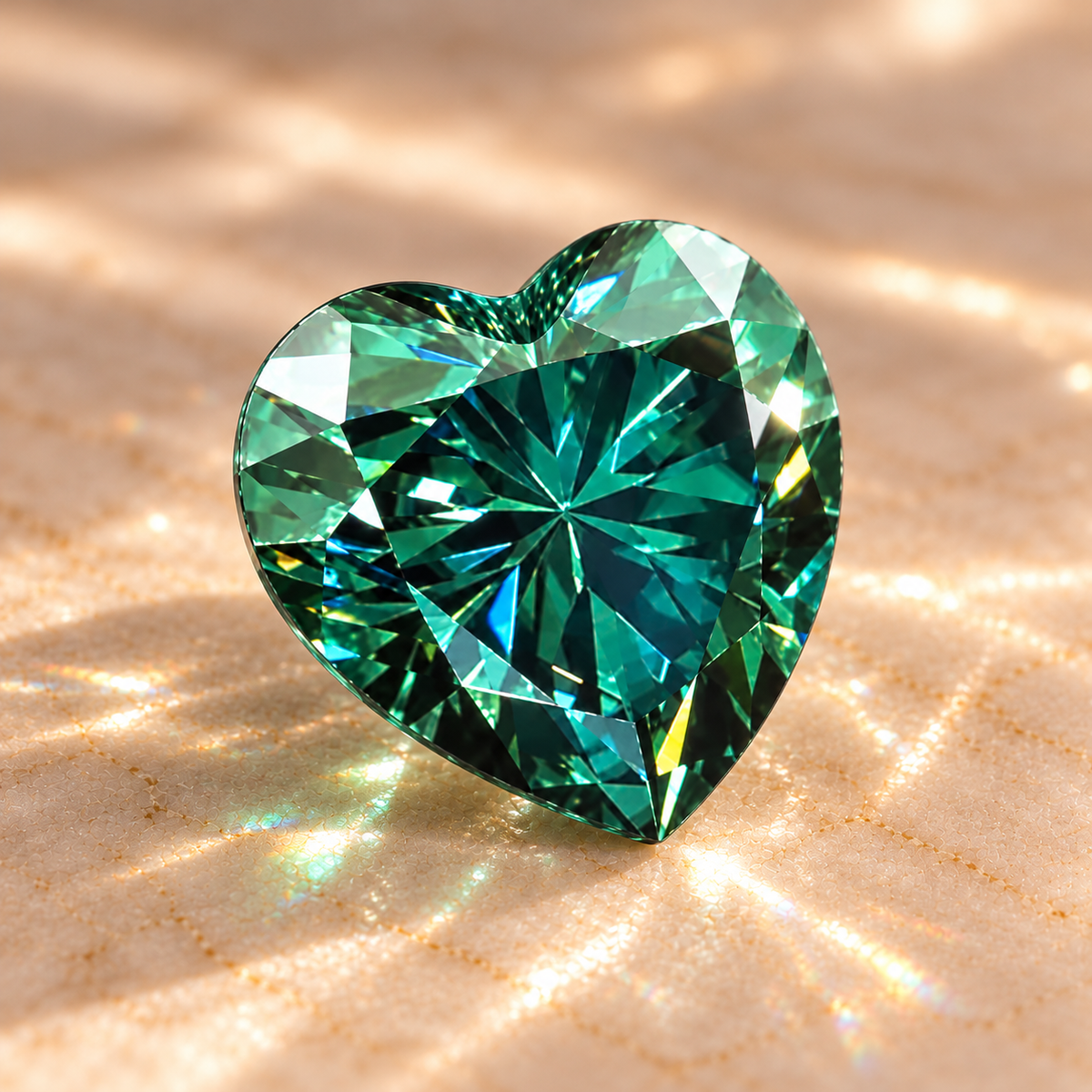 Green Heart Cut Moissanites