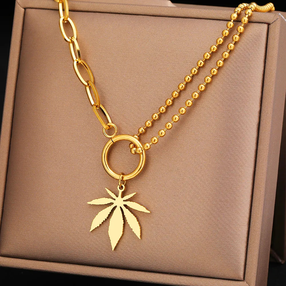 Titanium Leaf Pendant Necklace - Premium Jewelry from Dazzling Delights - Just $24.95! Shop now at Dazzling Delights