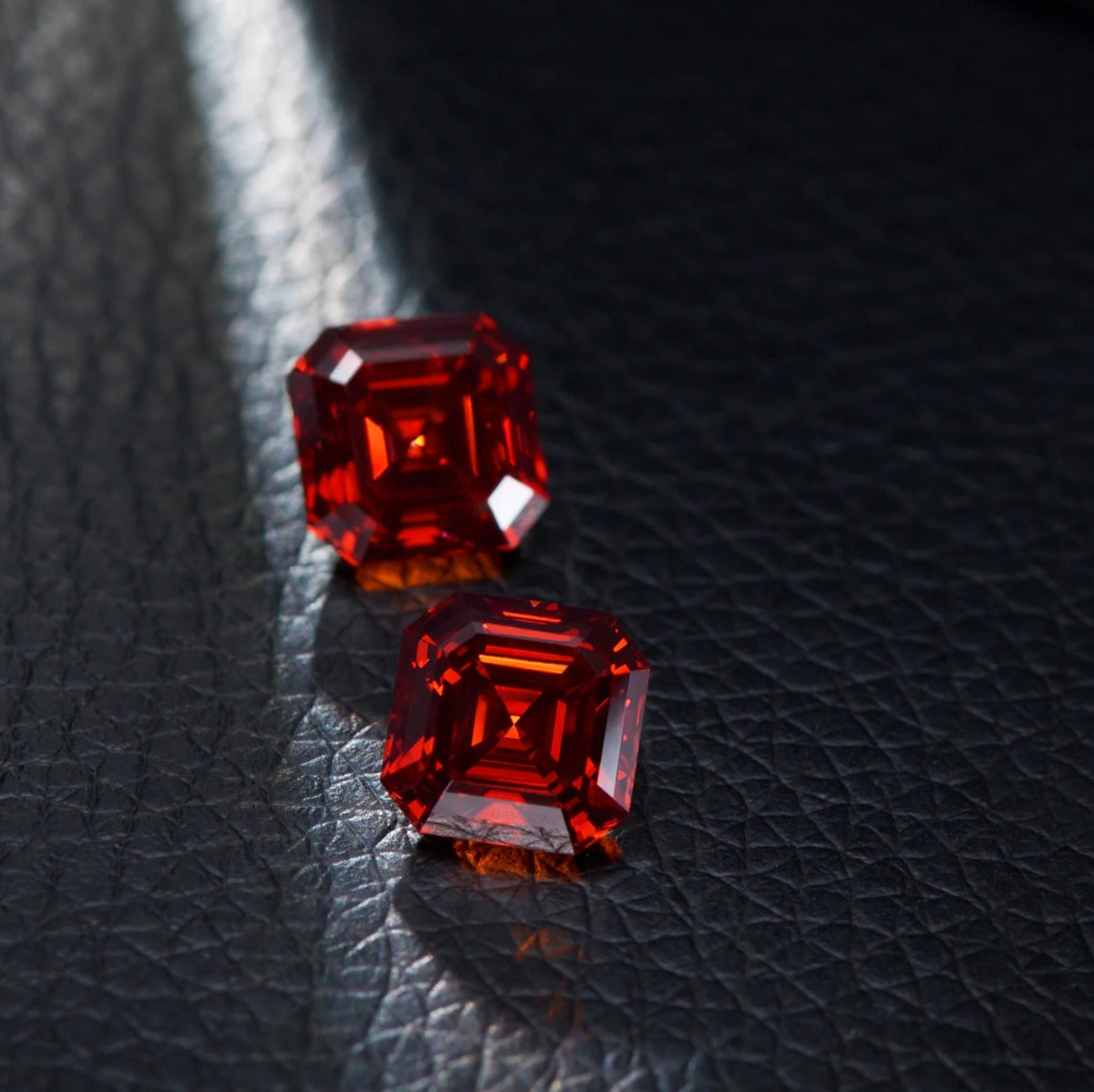 Pigeon Blood Red Asscher Cut Moissanites - Premium Jewelry from Dazzling Delights - Just $83.33! Shop now at Dazzling Delights