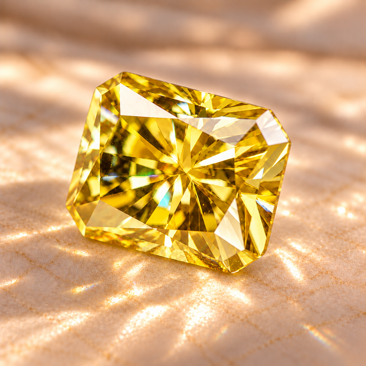 Sun Yellow Radiant Cut Moissanites