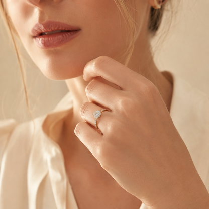 Vintage Round Brilliant Moissanite Rose Gold Engagement Ring