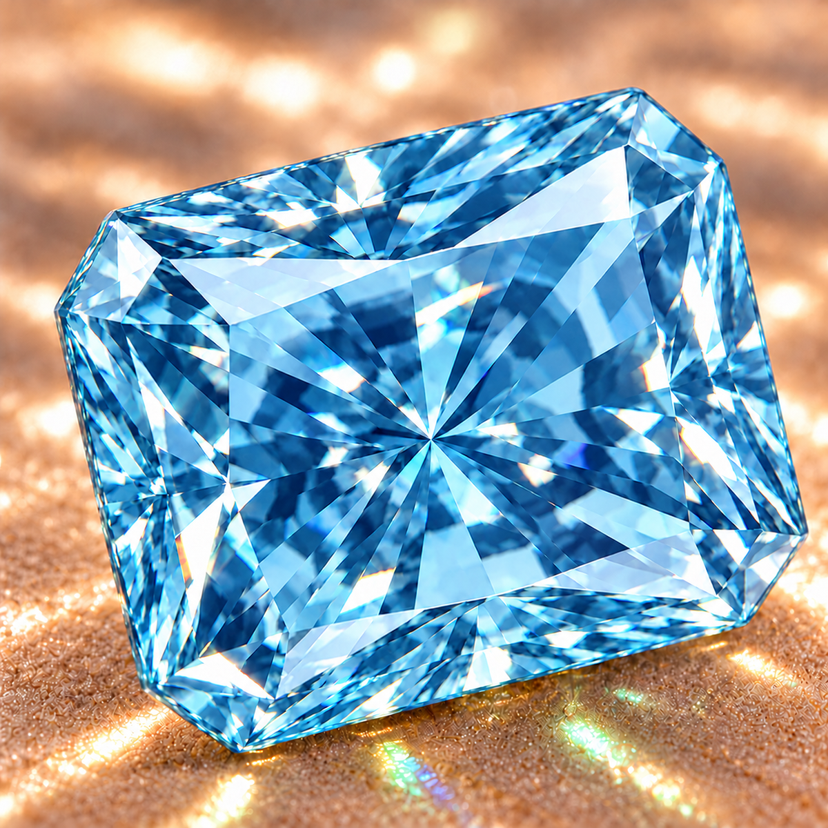Cornflower Blue Radiant Cut Moissanites