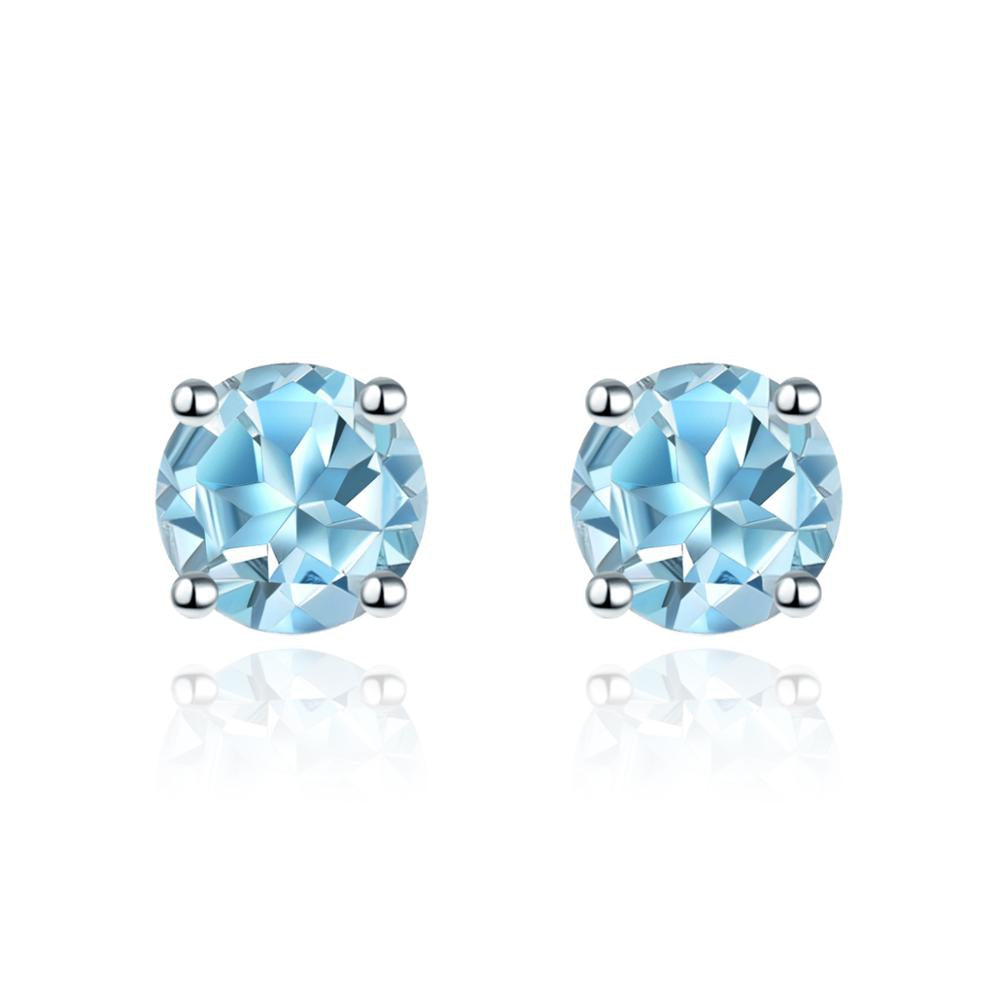 4mm Round Cut Natural Gemstone Stud Earrings - Your Choice of Gemstone - Premium Jewelry from Dazzling Delights - Just $63.95! Shop now at Dazzling Delights