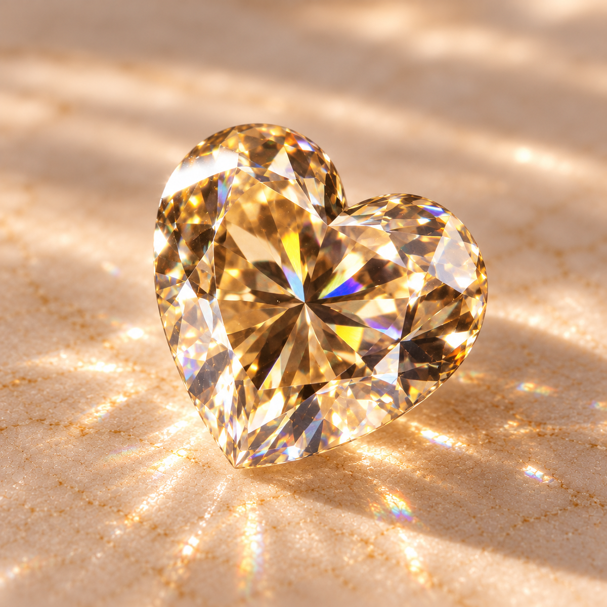 Champagne Heart Cut Moissanites